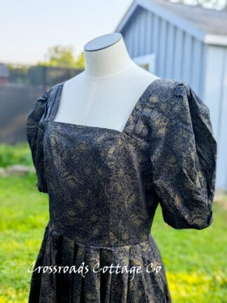 Black and Gold Vintage Laura Ashley Dress